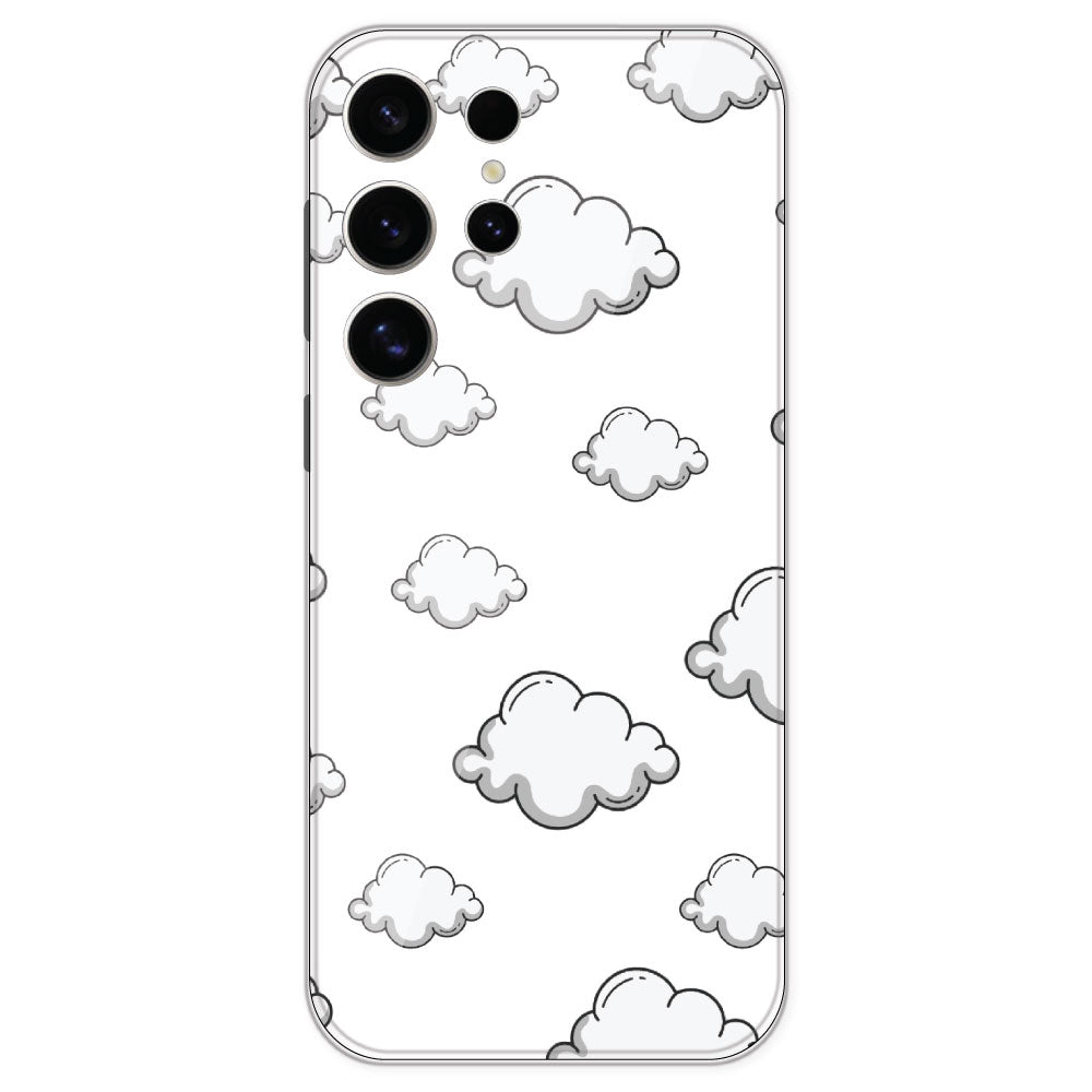 Clouds - Clear Printed Silicone Case For Samsung Galaxy S24 Ultra