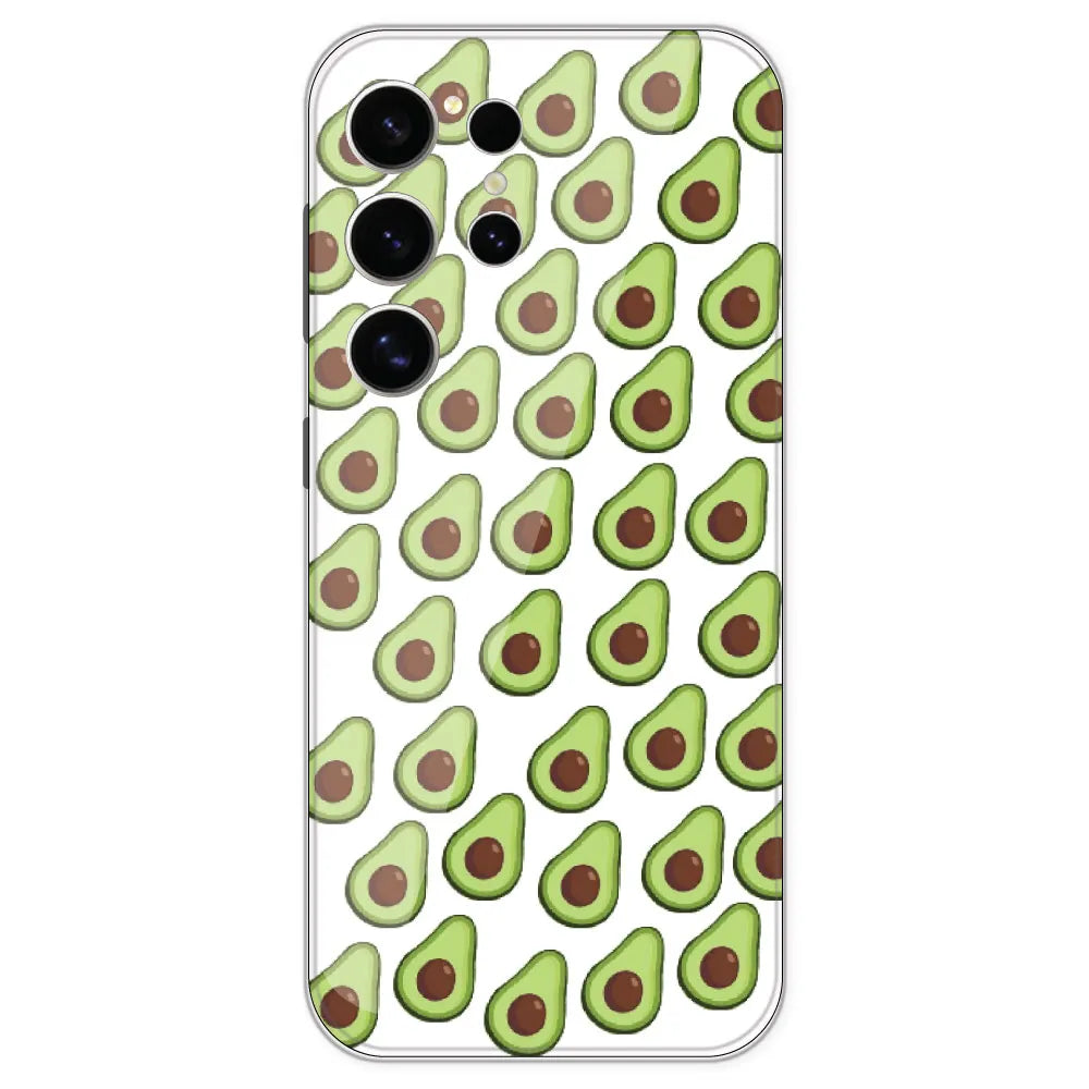 Avocado - Clear Printed Silicone Case For Samsung Galaxy S24 Ultra