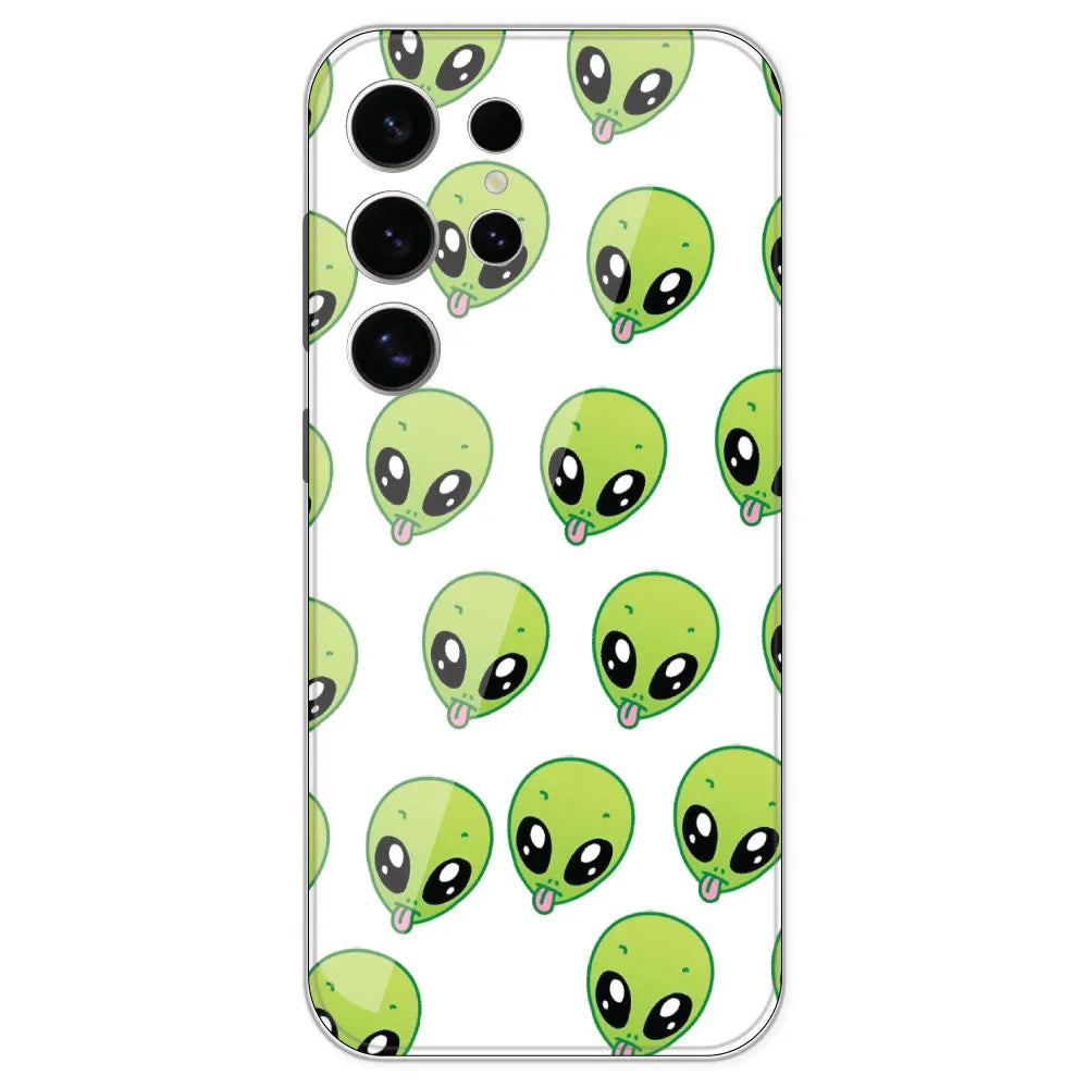 Alien - Clear Printed Silicone Case For Samsung Galaxy S24 Ultra