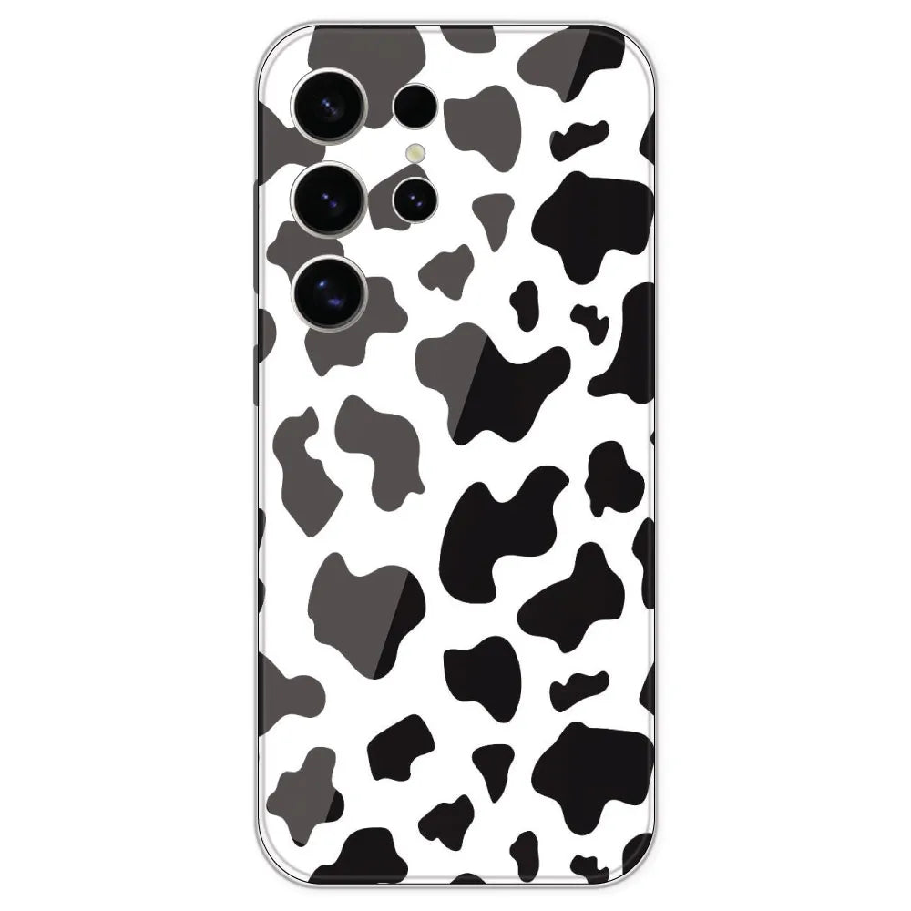 Cow Print - Clear Printed Silicone Case For Samsung Galaxy S24 Ultra