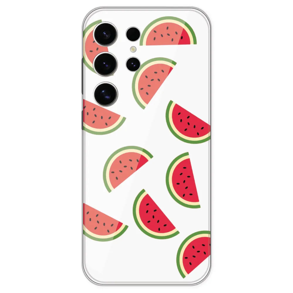 Watermelons - Clear Printed Silicone Case For Samsung Galaxy S24 Ultra
