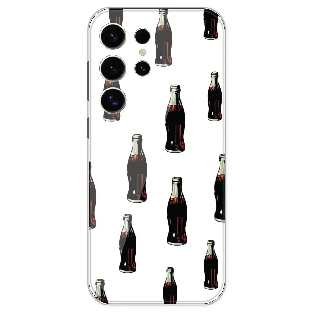 Soft Drink - Clear Printed Silicone Case For Samsung Galaxy S24 Ultra
