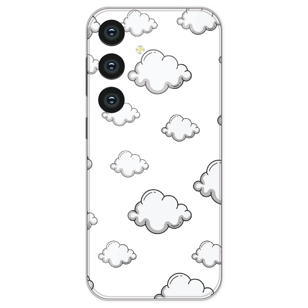 Clouds - Clear Printed Silicone Case For Samsung Galaxy S24
