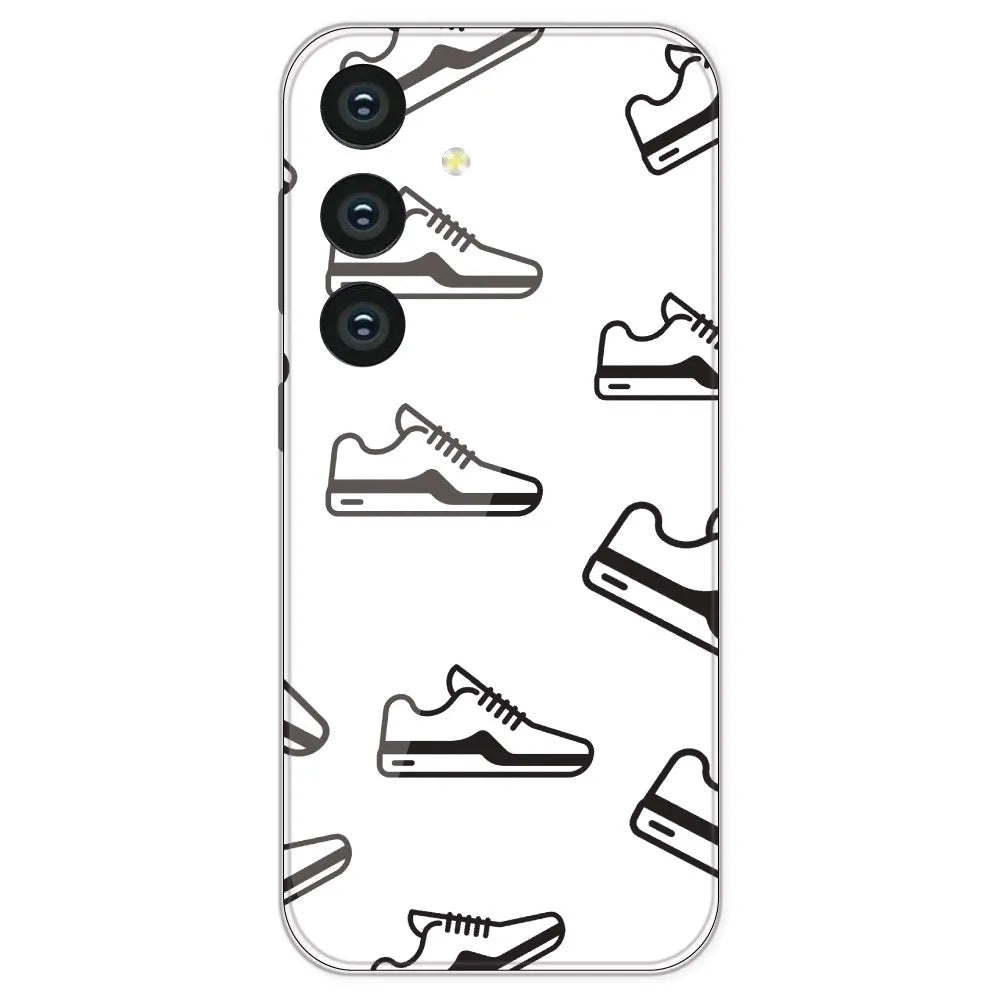 Black Sneakers - Clear Printed Silicone Case For Samsung Galaxy S24