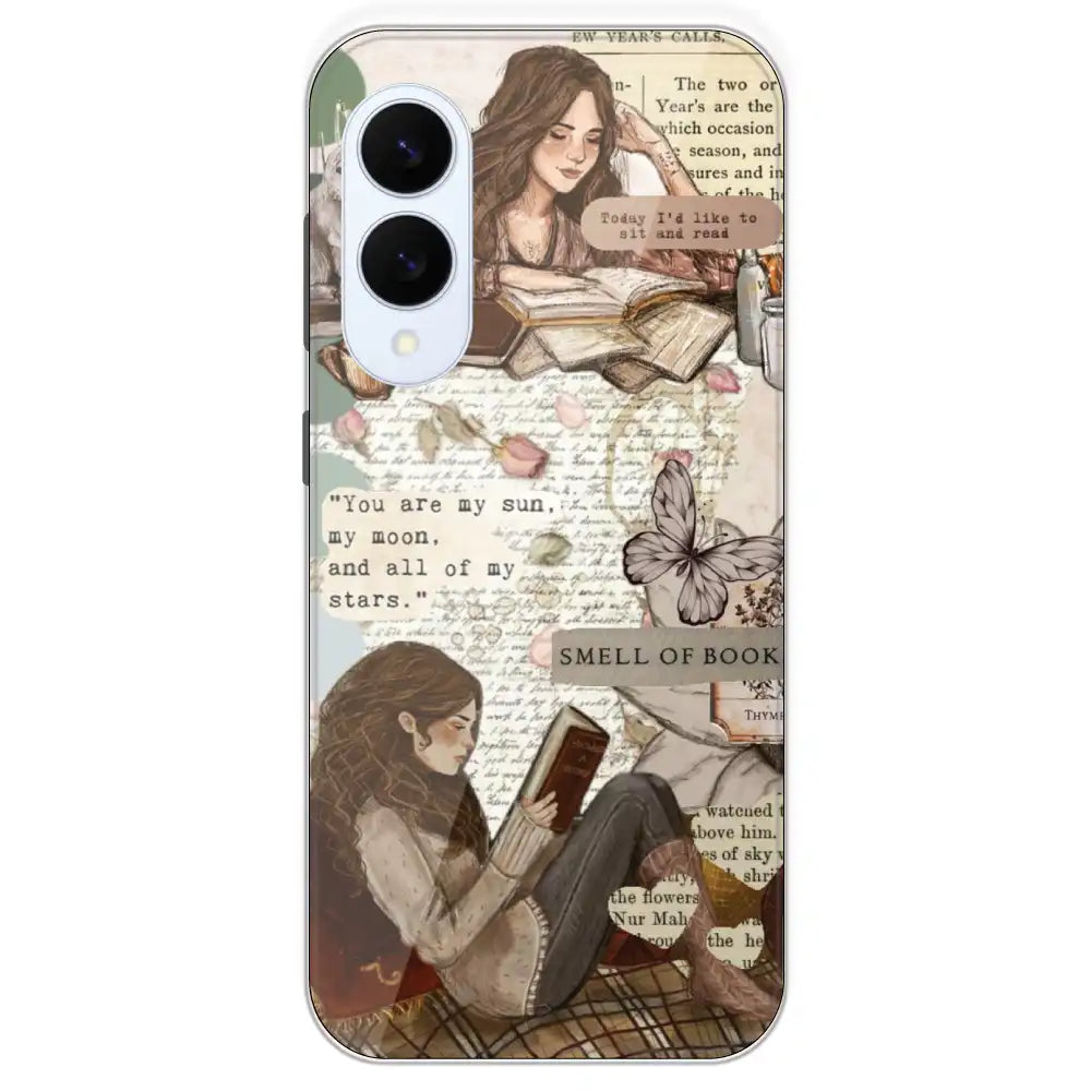 Book Collage - Printed Silicone Case For Samsung Galaxy S25 Edge
