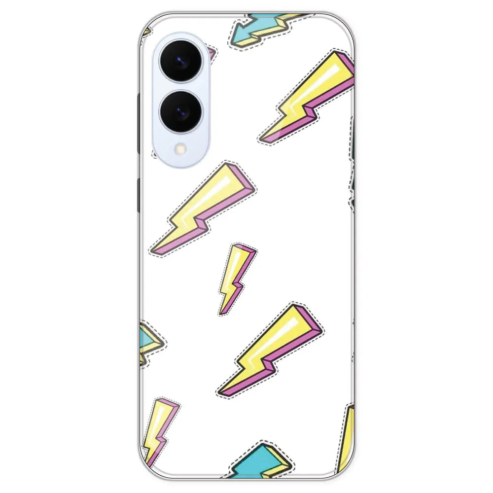 Lighting Bolts - Clear Printed Silicone Case For Samsung Galaxy S25 Edge