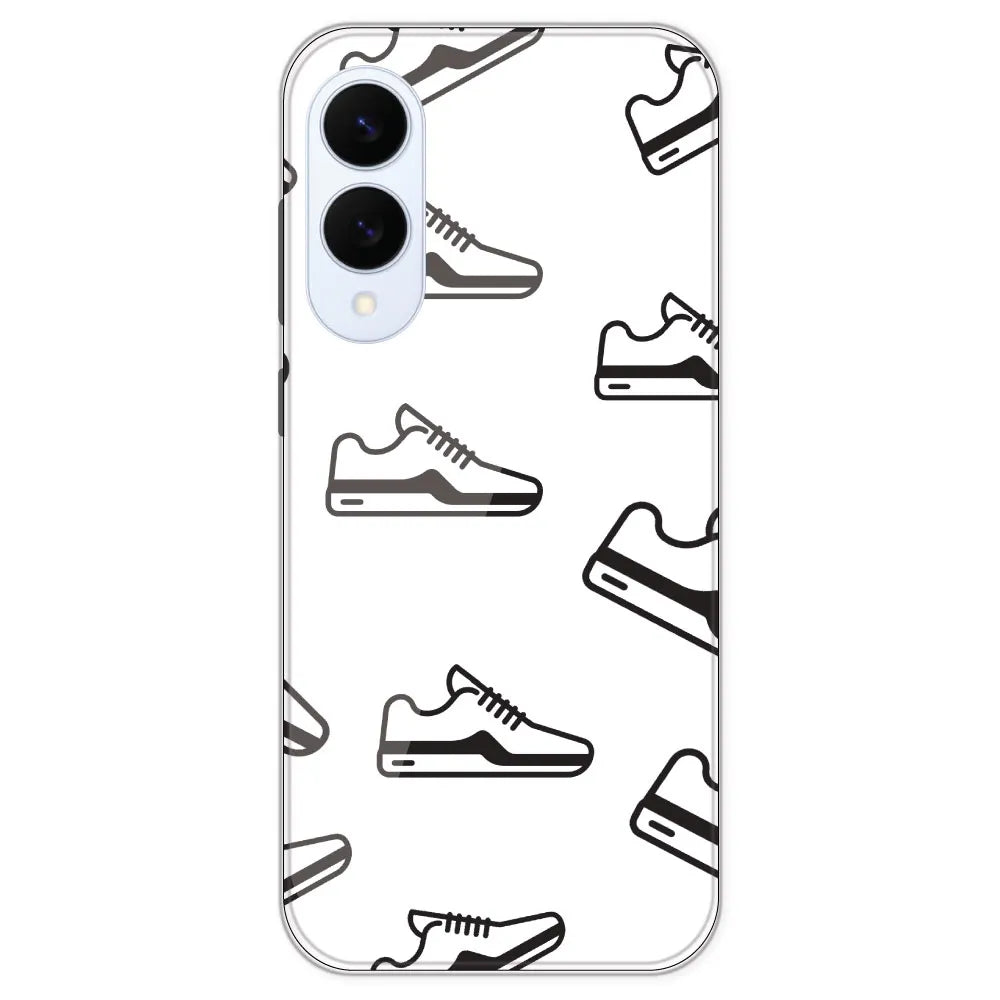 Black Sneakers - Clear Printed Silicone Case For Samsung Galaxy S25 Edge