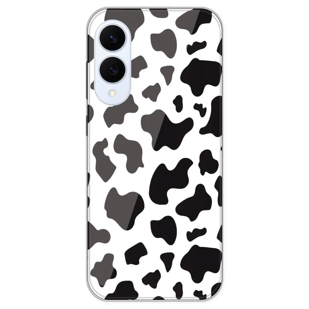 Cow Print - Clear Printed Silicone Case For Samsung Galaxy S25 Edge