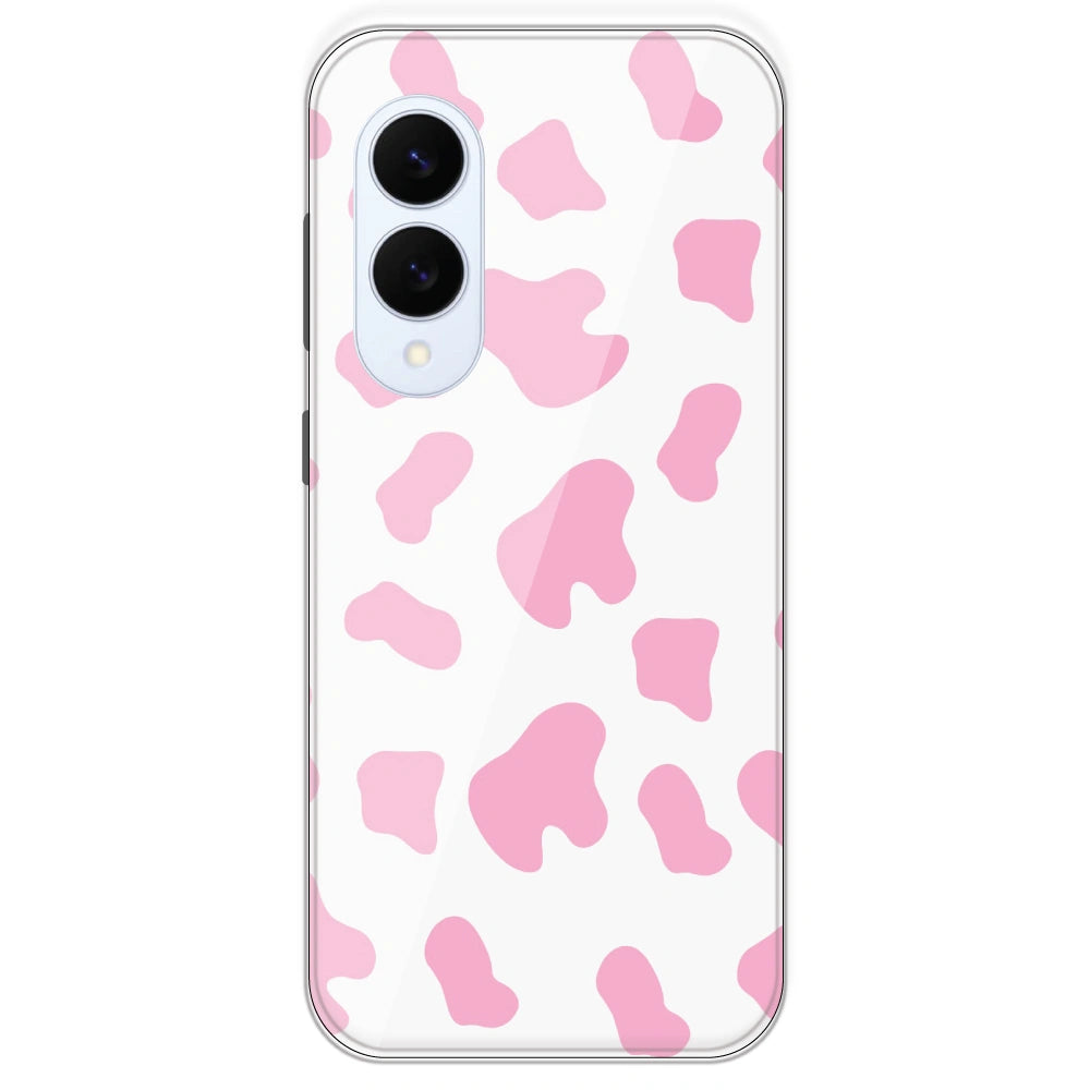 Pink Cow Print - Clear Printed Silicone Case For Samsung Galaxy S25 Edge