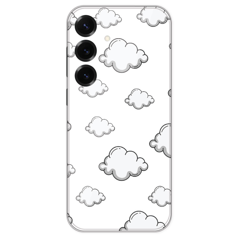 Clouds - Clear Printed Silicone Case For Samsung Galaxy S25 Plus
