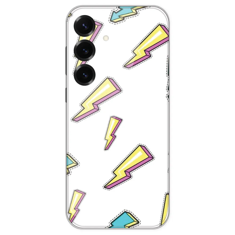 Lighting Bolts - Clear Printed Silicone Case For Samsung Galaxy S25 Plus