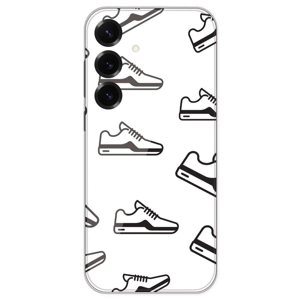 Black Sneakers - Clear Printed Silicone Case For Samsung Galaxy S25 Plus