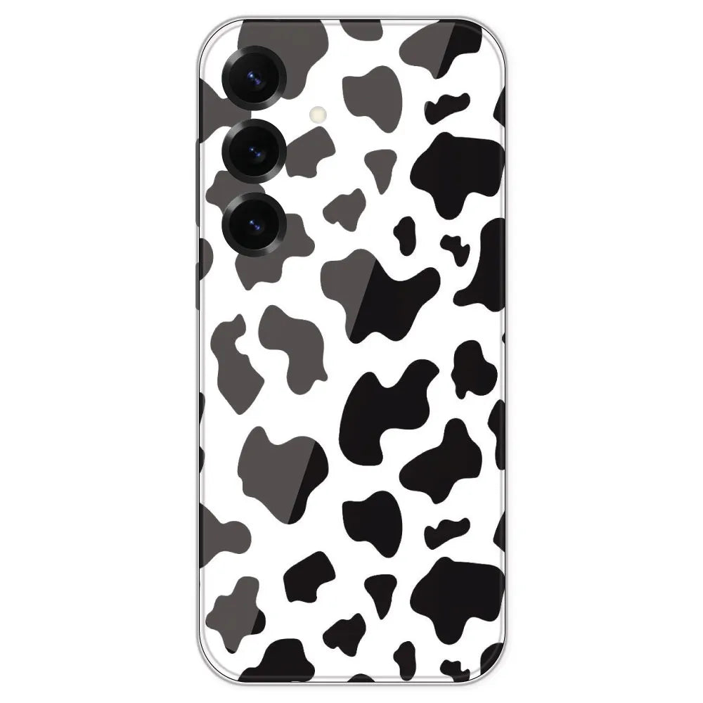 Cow Print - Clear Printed Silicone Case For Samsung Galaxy S25 Plus