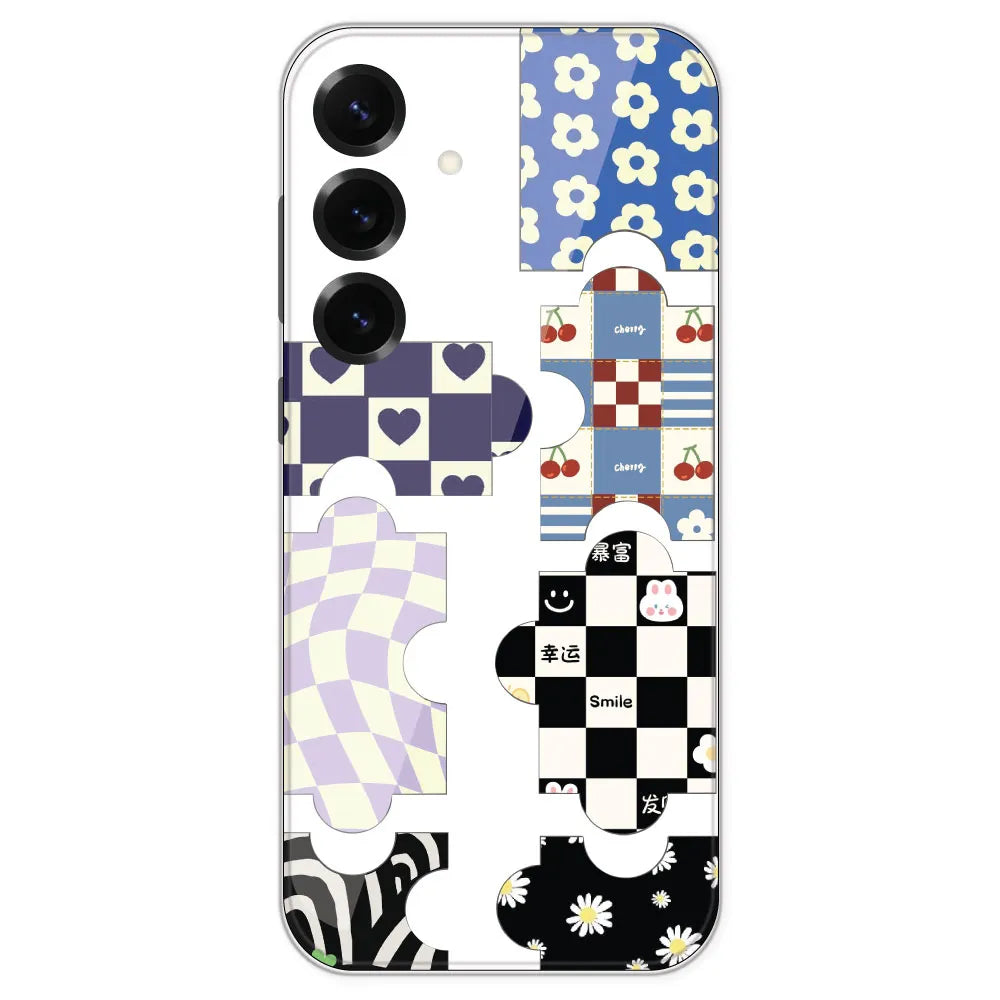 Aesthetic Puzzle - Clear Printed Silicone Case For Samsung Galaxy S25 Plus