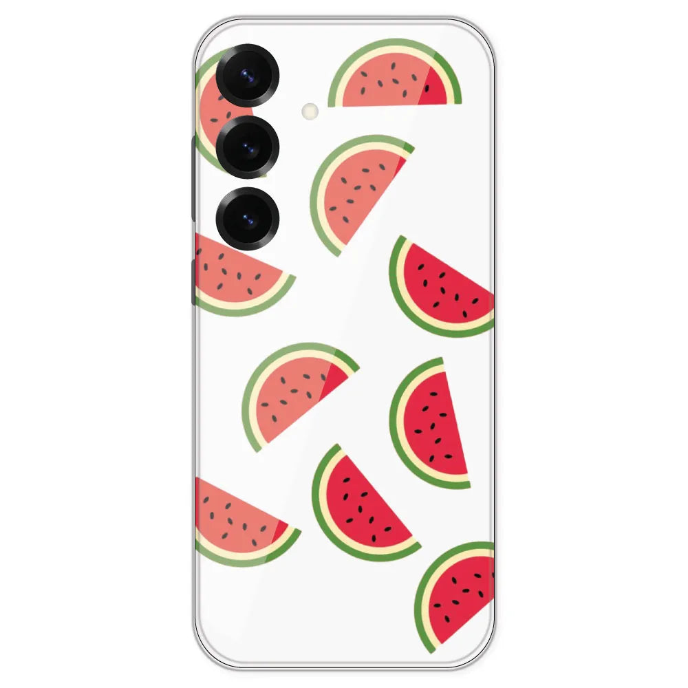 Watermelons - Clear Printed Silicone Case For Samsung Galaxy S25 Plus