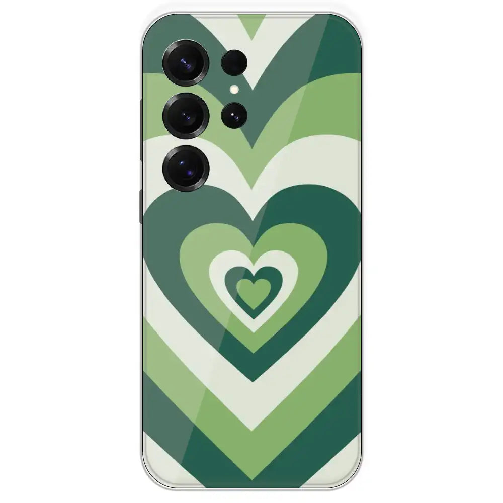 Dark Green Hearts - Printed Silicone Case For Samsung Galaxy S25 Ultra