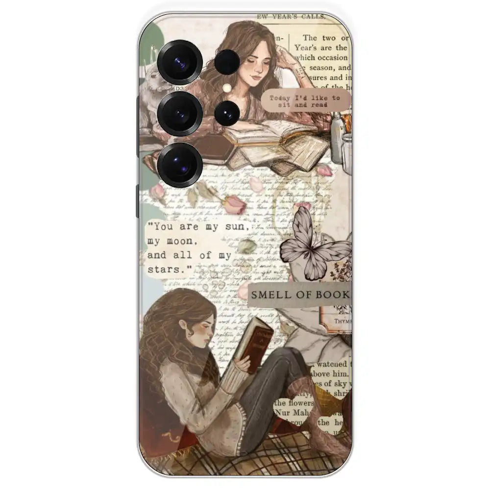 Book Collage - Printed Silicone Case For Samsung Galaxy S25 Ultra