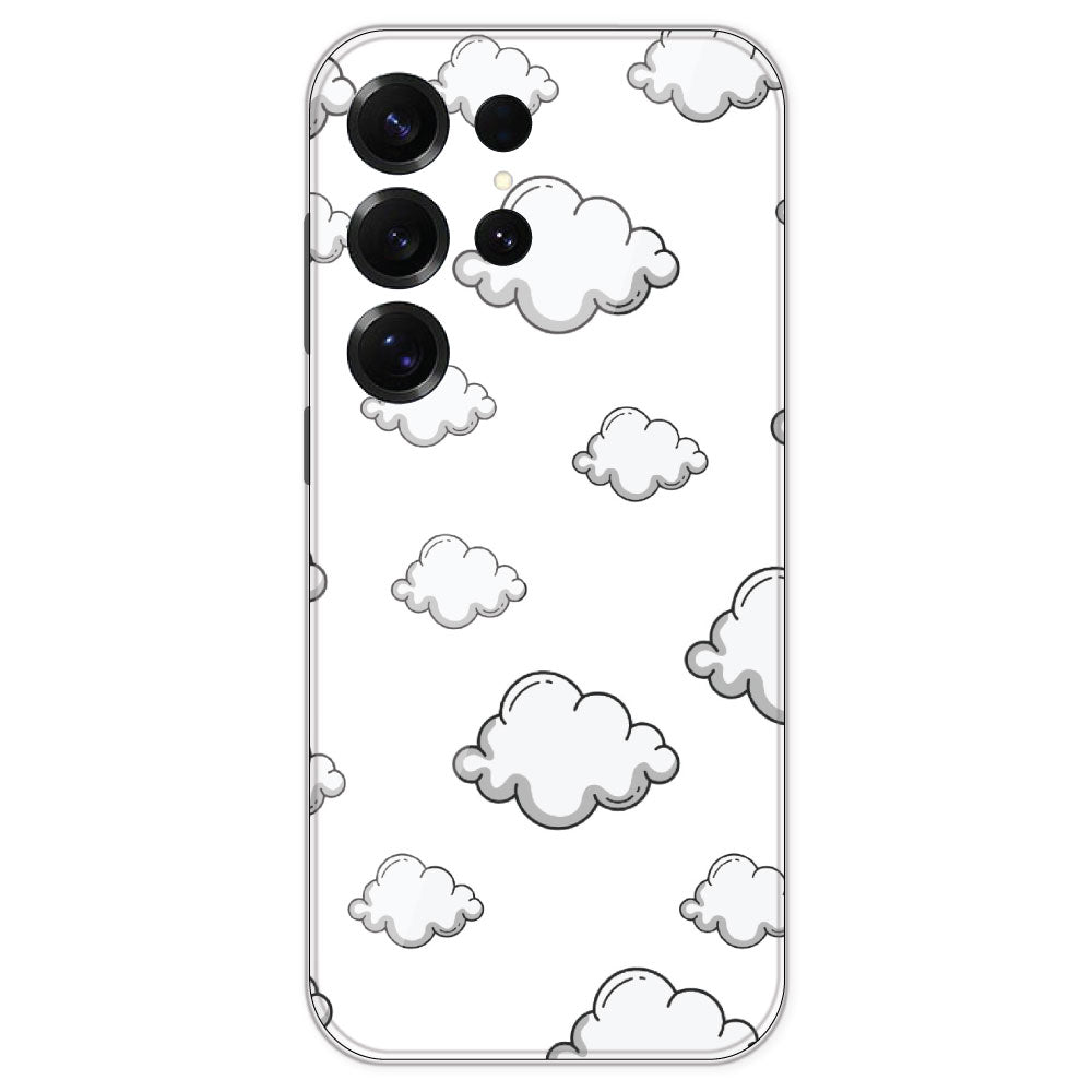 Clouds - Clear Printed Silicone Case For Samsung Galaxy S25 Ultra
