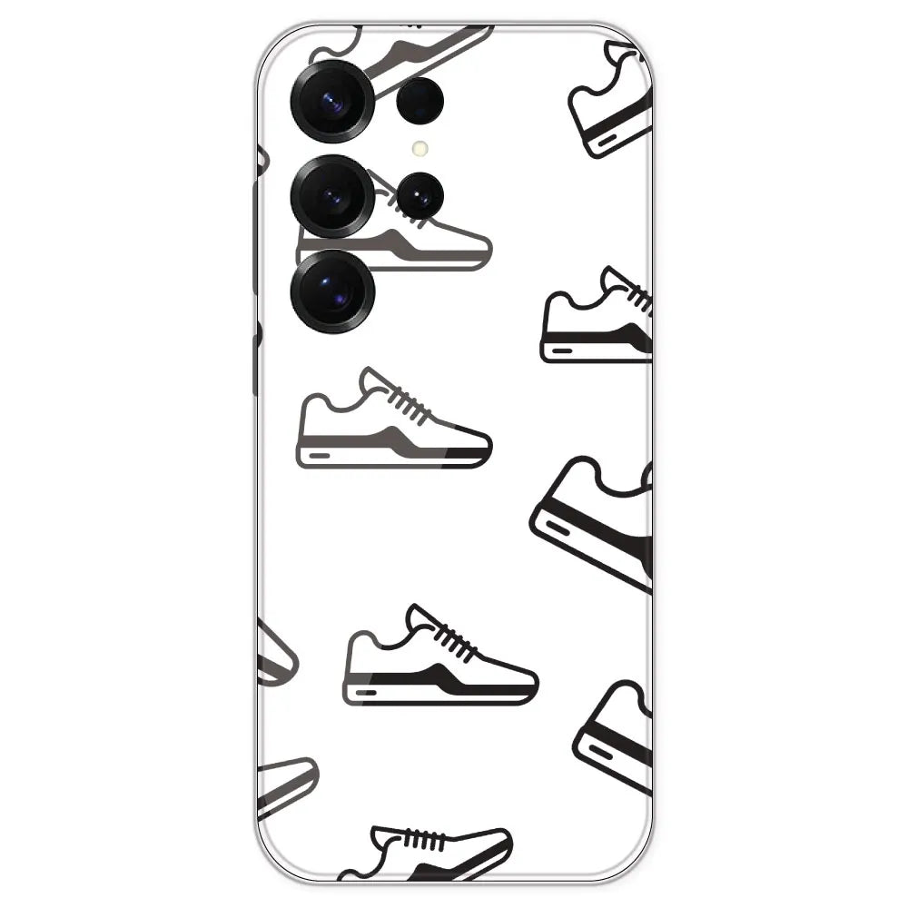 Black Sneakers - Clear Printed Silicone Case For Samsung Galaxy S25 Ultra