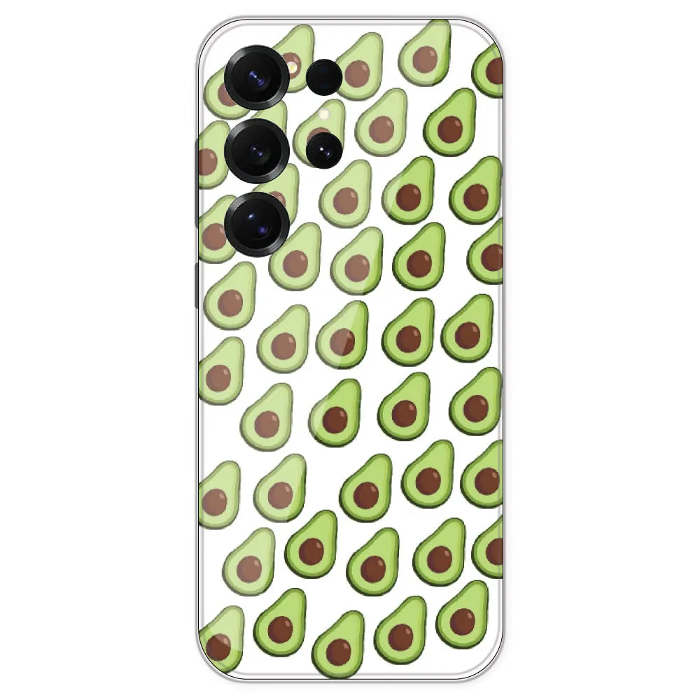 Avocado - Clear Printed Silicone Case For Samsung Galaxy S25 Ultra