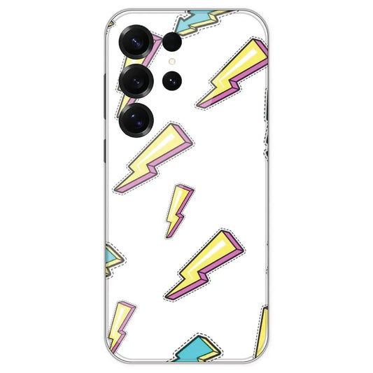 Lighting Bolts - Clear Printed Silicone Case For Samsung Galaxy S25 Ultra