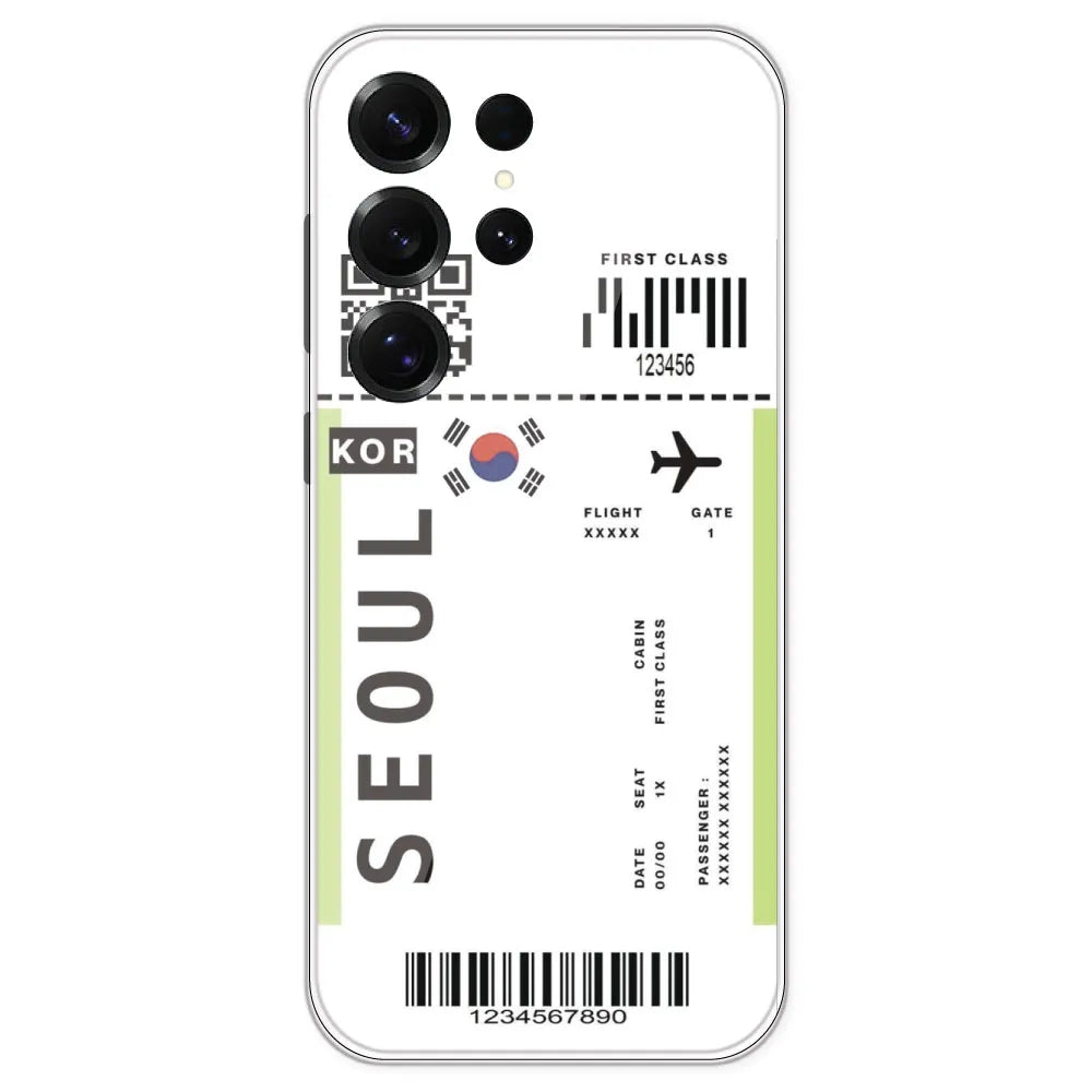 Seoul Ticket - Clear Printed Silicone Case For Samsung Galaxy S25 Ultra