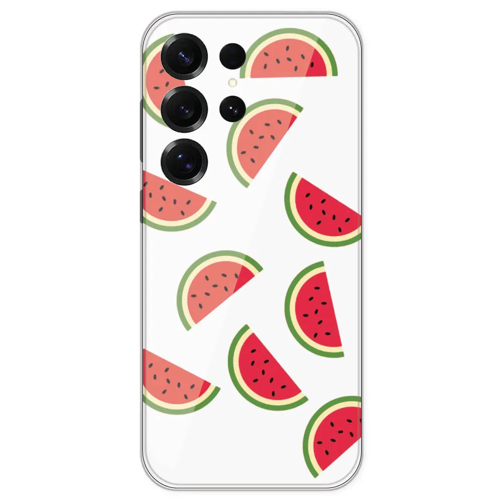Watermelons - Clear Printed Silicone Case For Samsung Galaxy S25 Ultra
