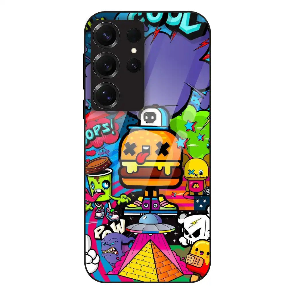 Colorful Graffiti Cartoon - Glass Case For Samsung Galaxy S25 Ultra