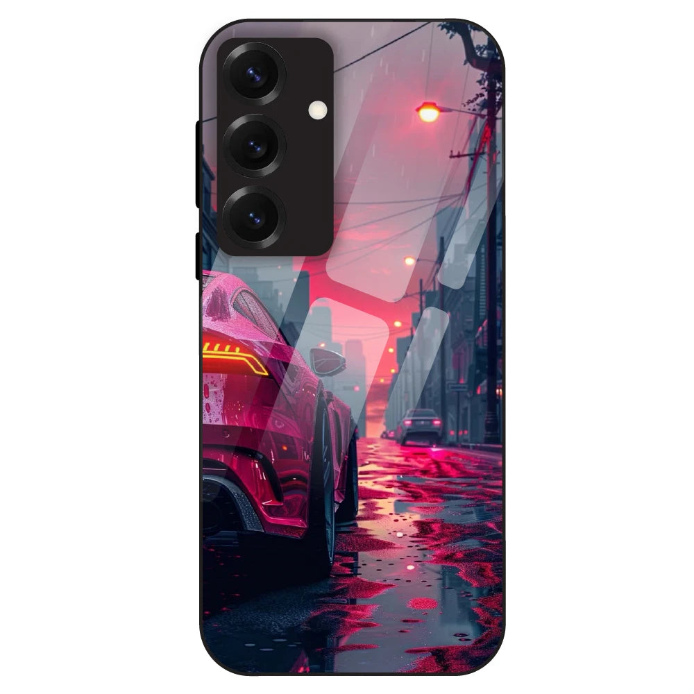 Neon Street Racer - Glass Case For Samsung Galaxy S25