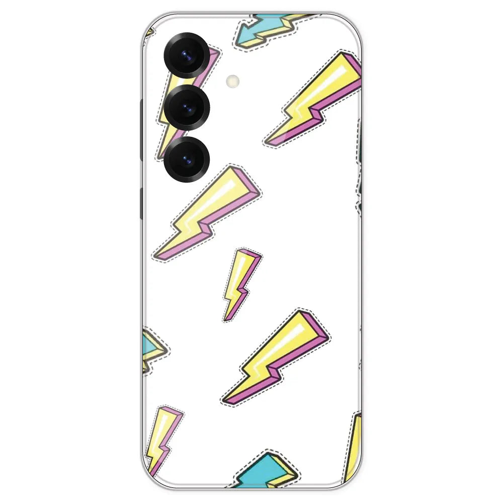 Lighting Bolts - Clear Printed Silicone Case For Samsung Galaxy S25