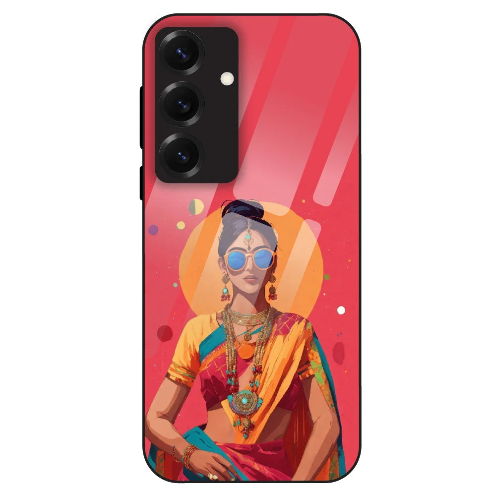 Trendy Ethnic Beauty - Glass Case For Samsung Galaxy S25