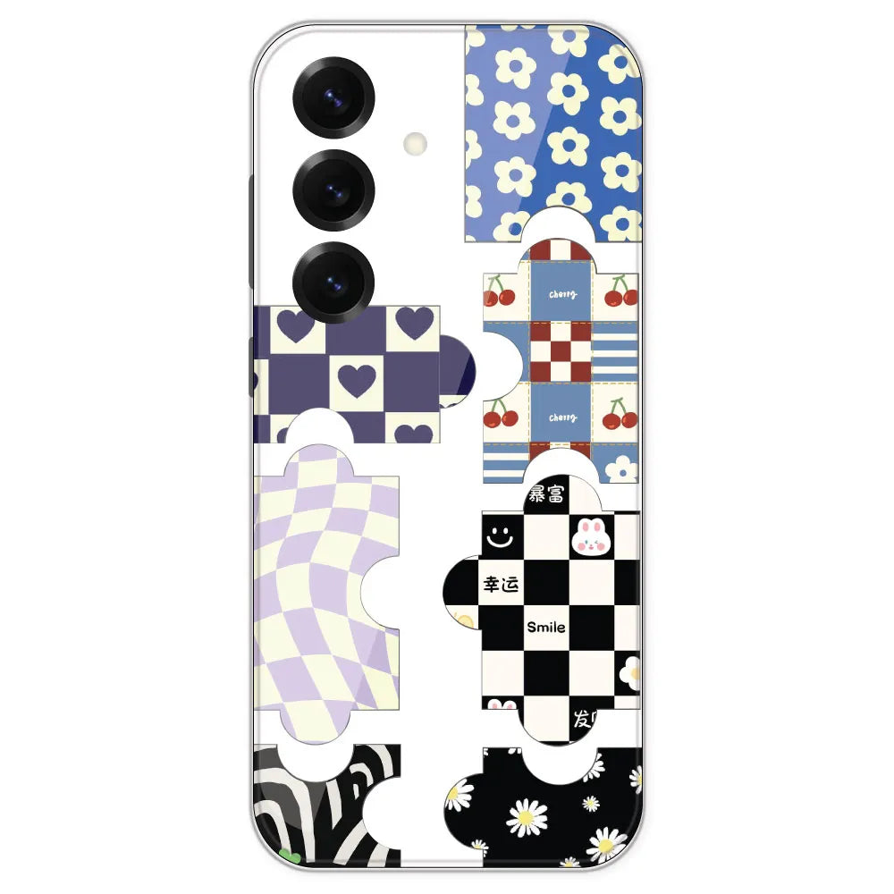 Aesthetic Puzzle - Clear Printed Silicone Case For Samsung Galaxy S25