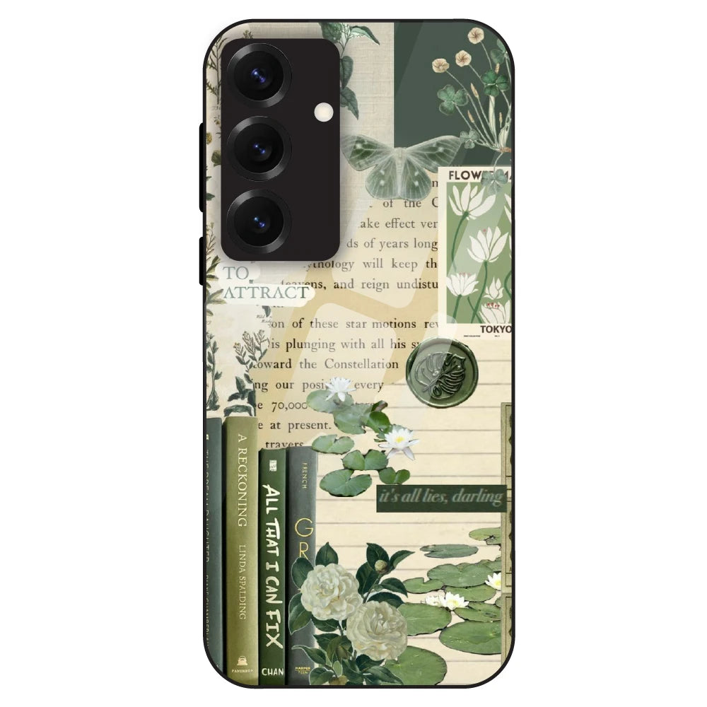 Botanical Vintage Collage - Glass Case For Samsung Galaxy S25