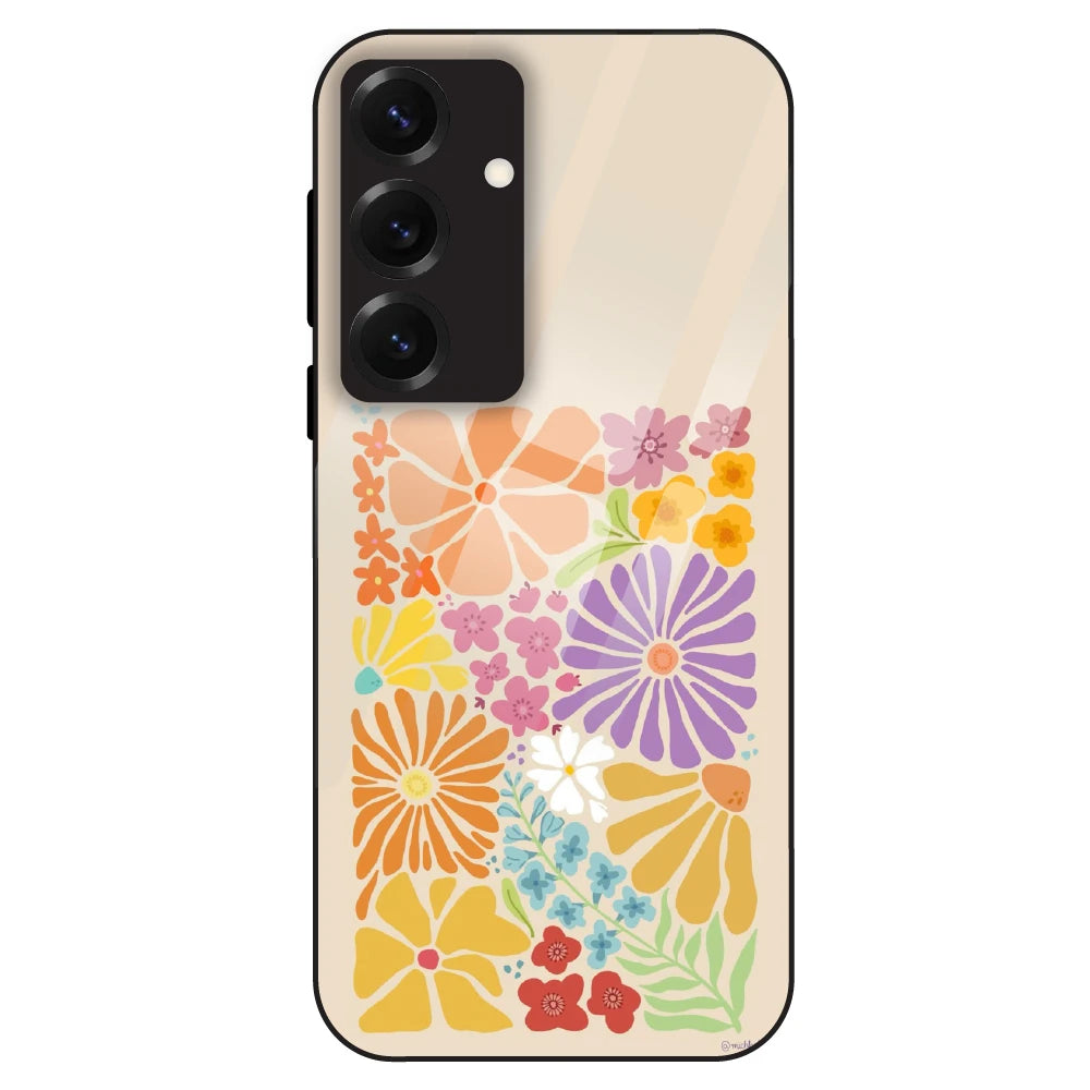 Colorful Floral - Glass Case For Samsung Galaxy S25