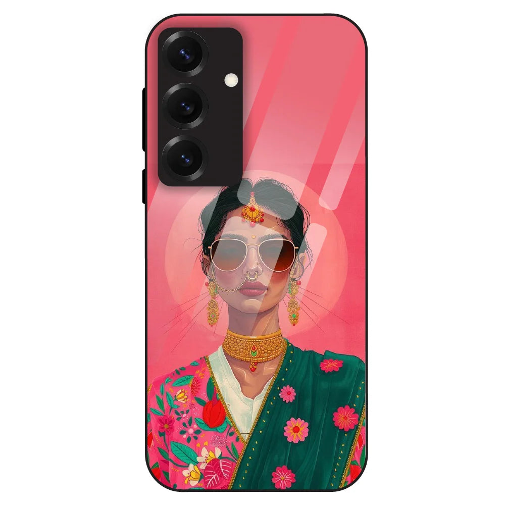 Royal Ethnic Diva - Glass Case For Samsung Galaxy S25