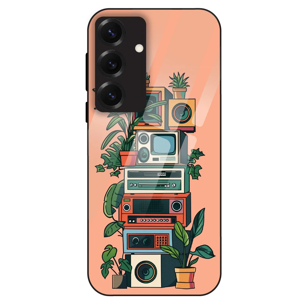 Vintage Audio Stack - Glass Case For Samsung Galaxy S25