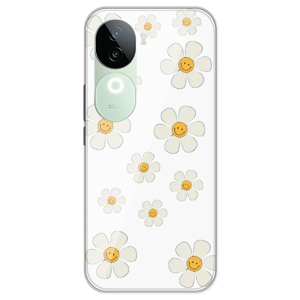 Smile Flowers - Clear Printed Silicone Case For IQOO Z9S