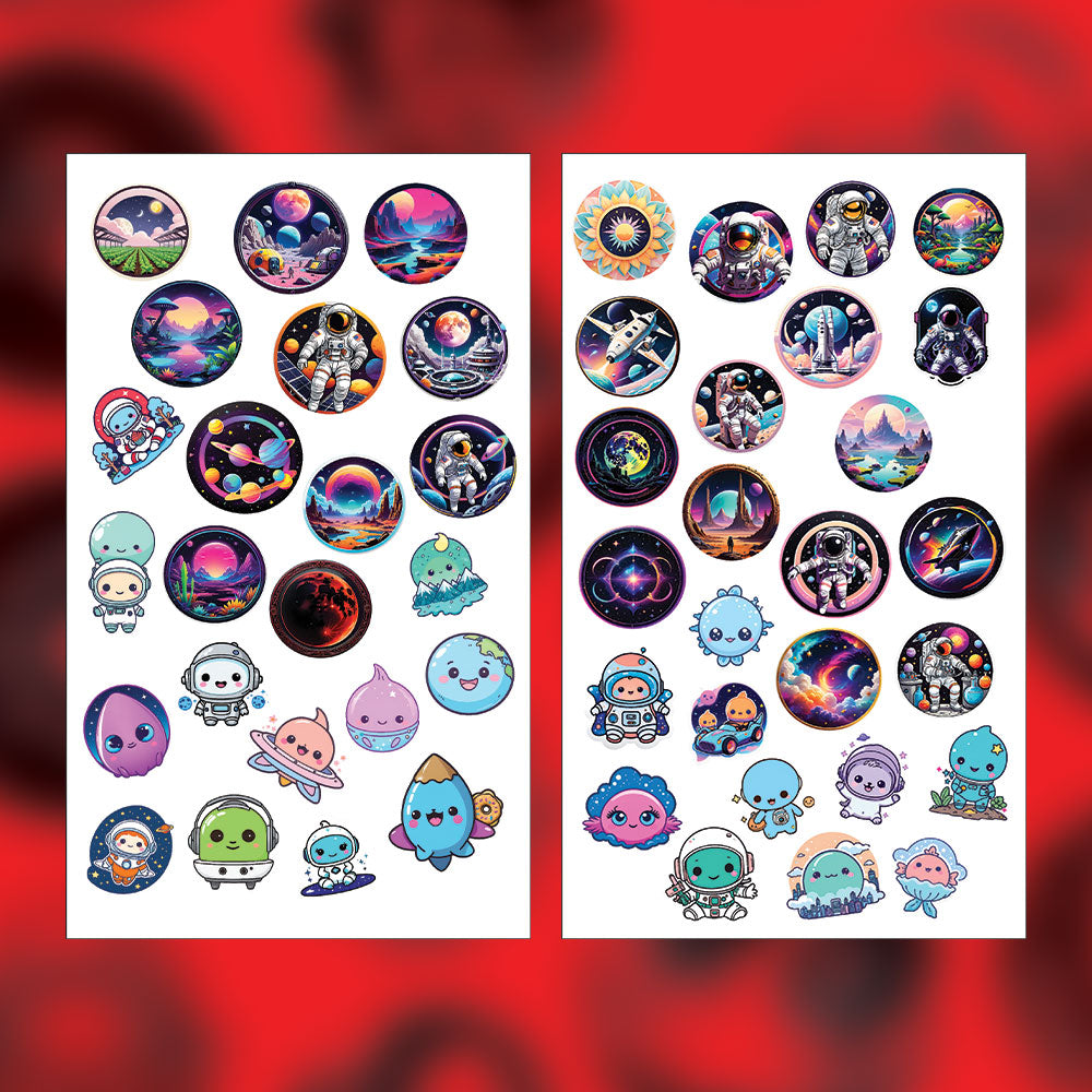 Space Sticker Bundle – 49 Waterproof Aesthetic Stickers