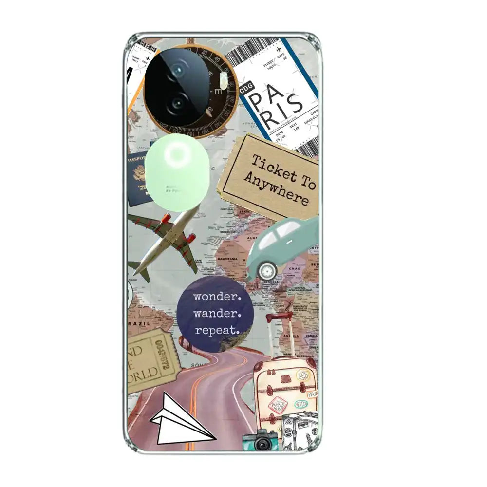 Travel Collage - Printed Silicone Case For IQOO Infographic