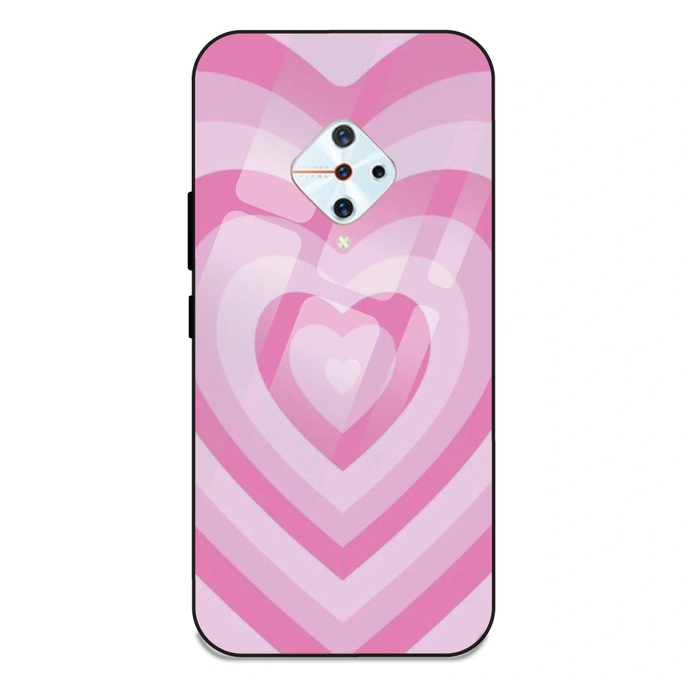 Pink Hearts - Glass Case For Vivo S1 Pro