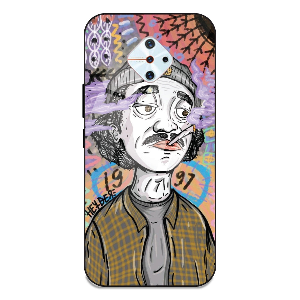 A Smoking Portrait - Glass Case For Vivo S1 Pro