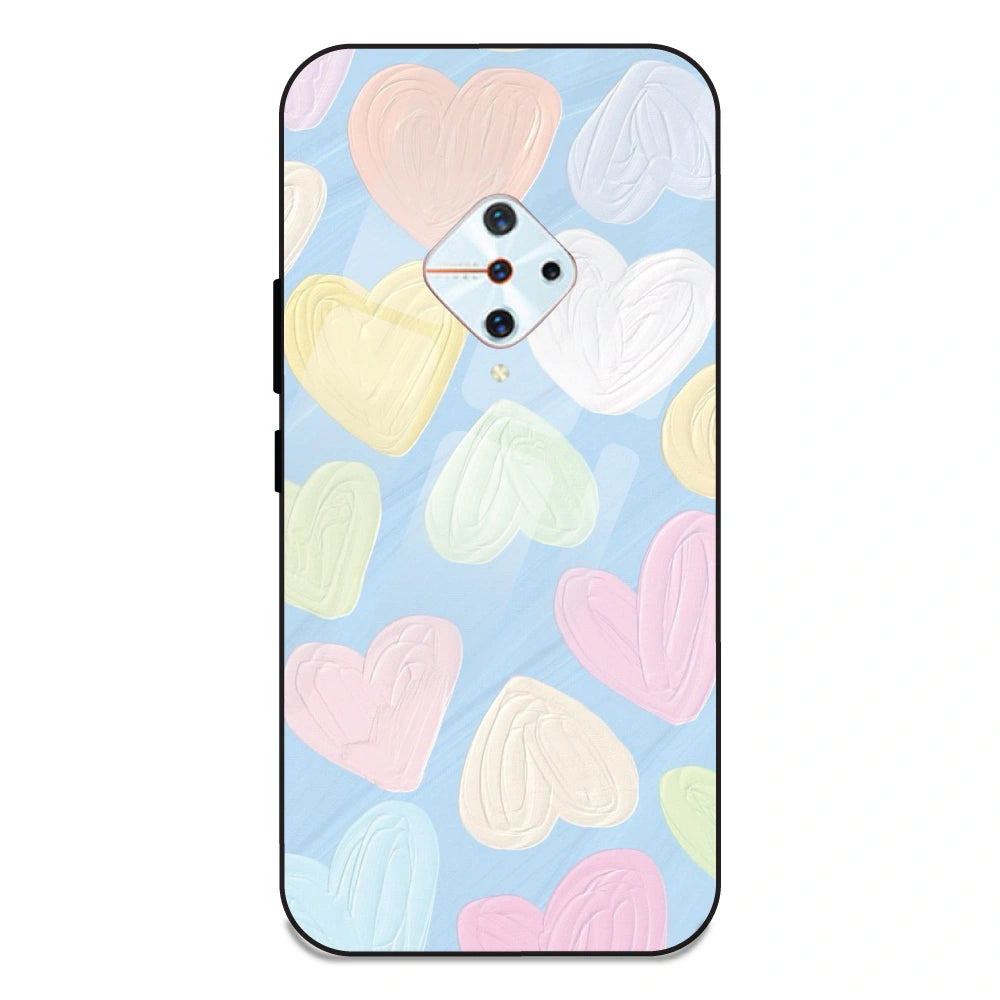 Pastel Hearts - Glass Case For Vivo S1 Pro