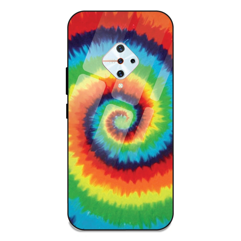Rainbow Tie Dye - Glass Case For Vivo S1 Pro