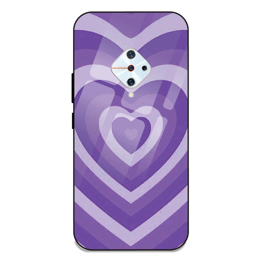 Purple Hearts - Glass Case For Vivo Models