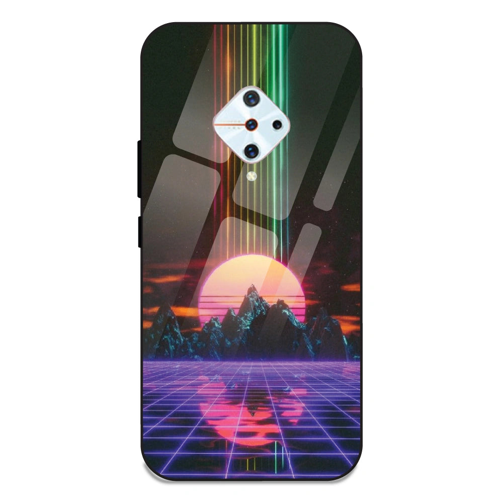 Retro Sunset Synthwave - Glass Case For Vivo S1 Pro