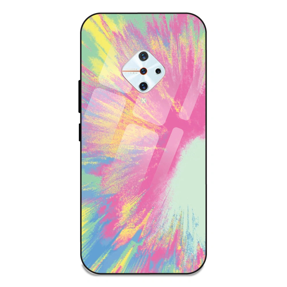 Pastel Splash Tie Dye - Glass Case For Vivo S1 Pro