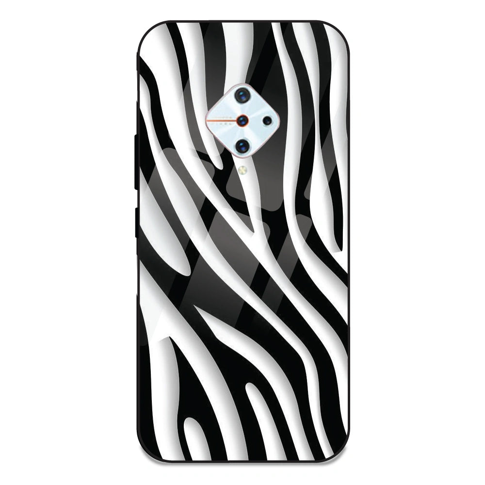 Zebra Print - Glass Case For Vivo S1 Pro