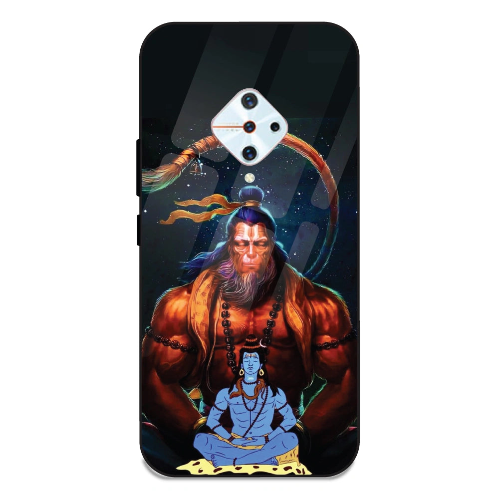 Lord Shiva & Lord Hanuman - Glass Case For Vivo S1 Pro