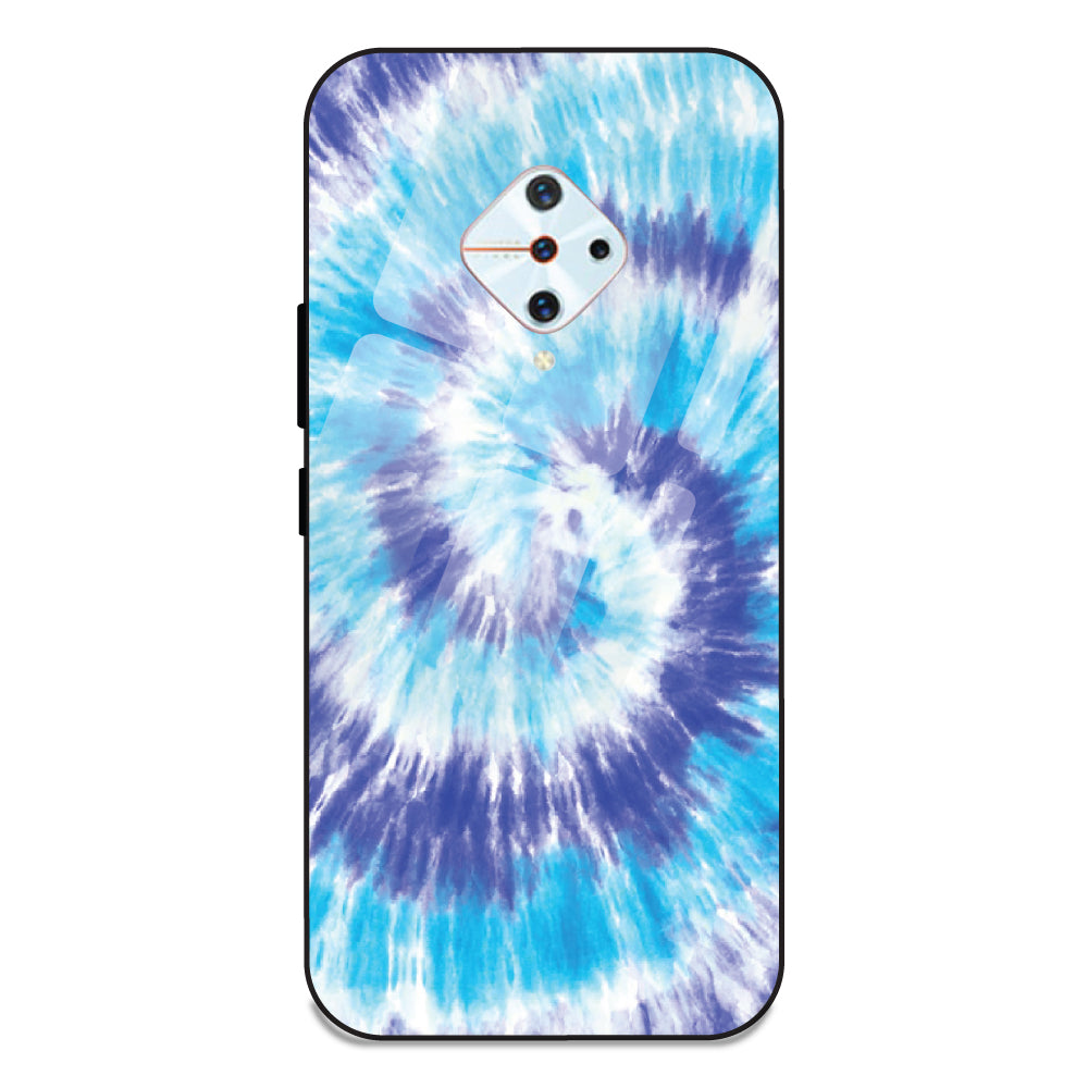 Aqua Tie Dye - Glass Case For Vivo S1 Pro
