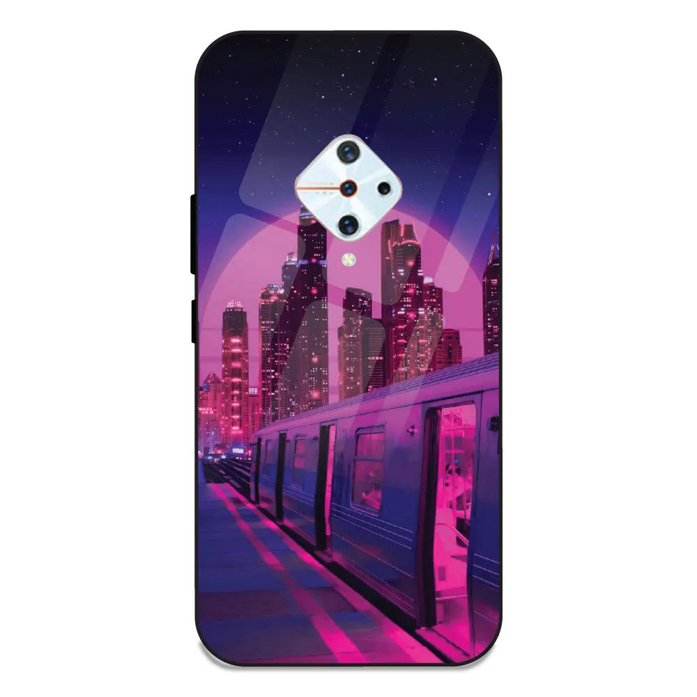 Neon City Synthwave - Glass Case For Vivo S1 Pro